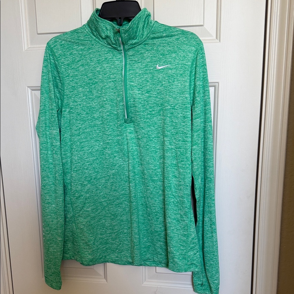 Nike Heathered Green Quarter Zip Pullover